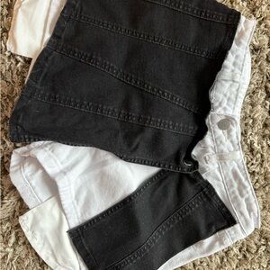 Black and White Denim Skort